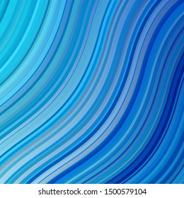 Light BLUE vector template with wry lines. Colorful illustration in circular style with lines. Pattern for websites, landing pages.
