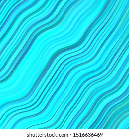 Light BLUE vector template with wry lines. Gradient illustration in simple style with bows. Best design for your ad, poster, banner.