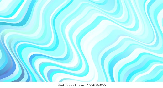 Light BLUE vector template with wry lines. Illustration in halftone style with gradient curves. Pattern for ads, commercials.
