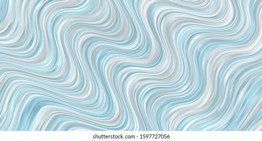 Light BLUE vector template with wry lines. Abstract illustration with gradient bows. Best design for your posters, banners.