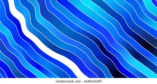 Light BLUE vector template with wry lines. Bright sample with colorful bent lines, shapes. Pattern for commercials, ads.