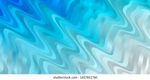 Light BLUE vector template with wry lines. Colorful geometric sample with gradient curves.  Pattern for websites, landing pages.