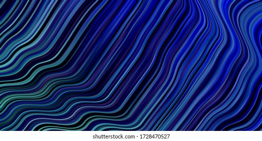 Light BLUE vector template with wry lines. Colorful illustration, which consists of curves. Pattern for websites, landing pages.