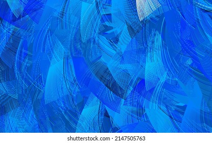 Light BLUE vector template with wry lines. Colorful gradient illustration in simple style with lines. Elegant pattern for a brand book.