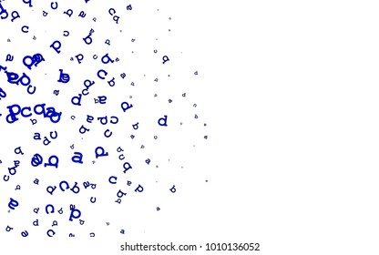 Light BLUE vector texture with ABC characters. Blurred design in simple style with signs of alphabet. Template can be used as a background for ads of typography.