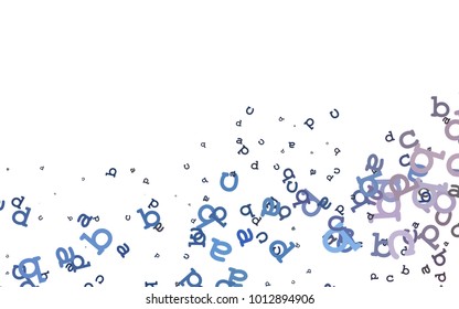 Light BLUE vector texture with ABC characters. Shining colorful illustration with isolated letters. Best design for your ad, poster, banner of college.