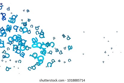 Light BLUE vector texture with ABC characters. Shining illustration with ABC symbols on abstract template. The pattern can be used for school, grammar websites.