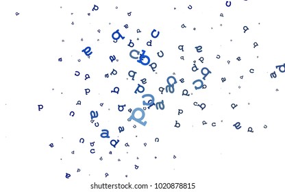 Light BLUE vector texture with ABC characters. Abstract illustration with colored latin alphabet. Best design for your ad, poster, banner of college.