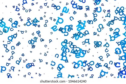 Light BLUE vector texture with ABC characters. Colored alphabet signs with gradient on white background. Smart design for your business advert of university.