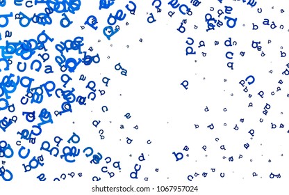 Light BLUE vector texture with ABC characters. Abstract illustration with colored latin alphabet. The pattern can be used for school, grammar websites.