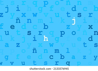 Light blue vector texture with ABC characters. Modern geometrical illustration with ABC english symbols. The pattern can be used as ads, poster, banner for books.
