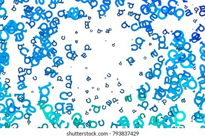 Light BLUE vector texture with ABC characters. Modern geometrical illustration with ABC english symbols. The pattern can be used for ad, booklets, leaflets of education.