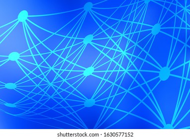 Light BLUE vector texture with artificial intelligence concept. Shining illustration with AI shapes on abstract template. Template for ads of intellect, innovations.