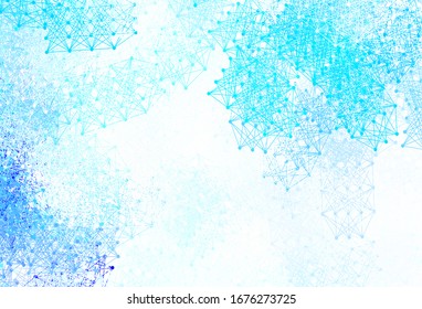 Light BLUE vector texture with artificial intelligence concept. Abstract illustration with links and dots of AI. Smart design for promotion of bid data.