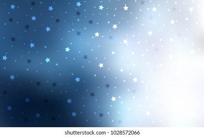 Light BLUE vector texture with beautiful stars. Modern geometrical abstract illustration with stars. The template can be used as a background.