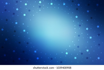 Light BLUE vector texture with beautiful stars. Decorative shining illustration with stars on abstract template. Smart design for your business advert.