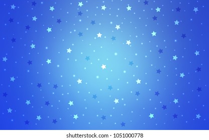 Light BLUE vector texture with beautiful stars. Modern geometrical abstract illustration with stars. The pattern can be used for wrapping gifts.
