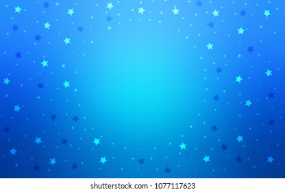 Light BLUE vector texture with beautiful stars. Blurred decorative design in simple style with stars. The pattern can be used for websites.