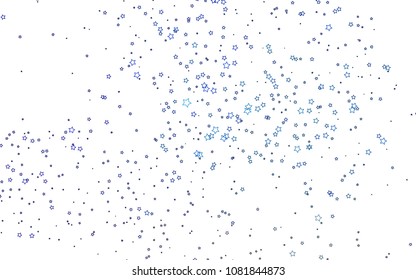 Light BLUE vector texture with beautiful stars. Glitter abstract illustration with colored stars. The pattern can be used for websites.