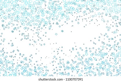 Light BLUE vector texture with beautiful stars. Stars on blurred abstract background with gradient. The pattern can be used for new year ad, booklets.