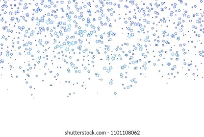 Light BLUE vector texture with beautiful stars. Modern geometrical abstract illustration with stars. The pattern can be used for new year ad, booklets.