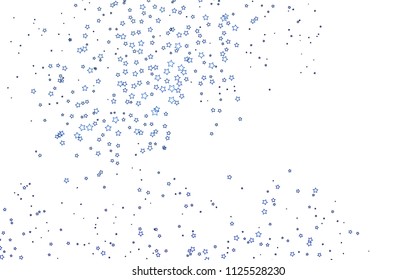 Light BLUE vector texture with beautiful stars. Shining colored illustration with stars. The template can be used as a background.