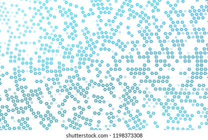 Light BLUE vector texture with beautiful stars. Glitter abstract illustration with colored stars. The pattern can be used for wrapping gifts.