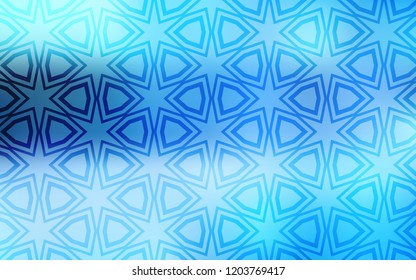 Light BLUE vector texture with beautiful stars. Stars on blurred abstract background with gradient. Pattern for new year ad, booklets.