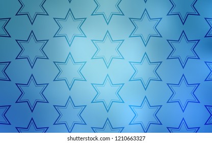 Light BLUE vector texture with beautiful stars. Glitter abstract illustration with colored stars. Pattern for wrapping gifts.
