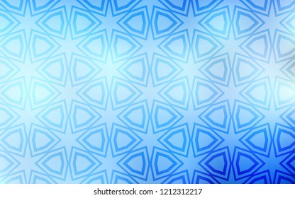 Light BLUE vector texture with beautiful stars. Modern geometrical abstract illustration with stars. Pattern for new year ad, booklets.