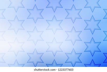 Light BLUE vector texture with beautiful stars. Glitter abstract illustration with colored stars. Smart design for your business advert.
