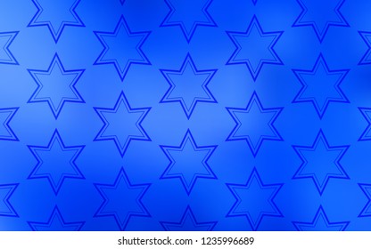 Light BLUE vector texture with beautiful stars. Glitter abstract illustration with colored stars. Template for sell phone backgrounds.