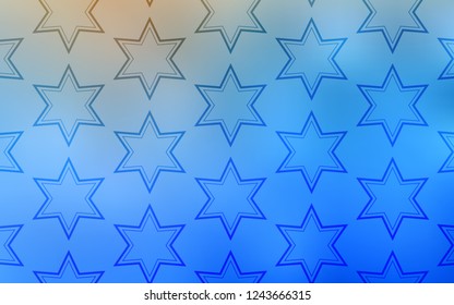 Light BLUE vector texture with beautiful stars. Blurred decorative design in simple style with stars. Template for sell phone backgrounds.