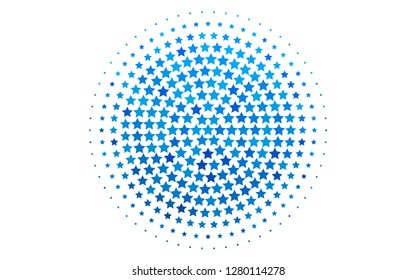 Light BLUE vector texture with beautiful stars. Stars on blurred abstract background with gradient. Smart design for your business advert.