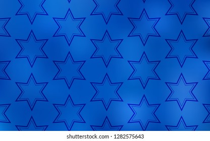 Light BLUE vector texture with beautiful stars. Stars on blurred abstract background with gradient. Smart design for your business advert.