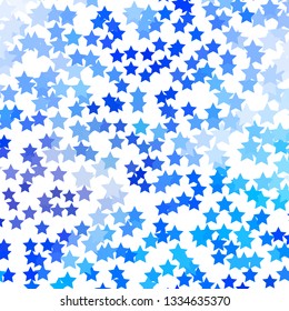 Light BLUE vector texture with beautiful stars. Modern geometric abstract illustration with stars. Pattern for wrapping gifts.