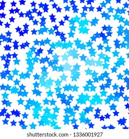 Light BLUE vector texture with beautiful stars. Shining colorful illustration with small and big stars. Pattern for websites, landing pages.