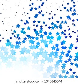 Light BLUE vector texture with beautiful stars. Shining colorful illustration with small and big stars. Pattern for websites, landing pages.