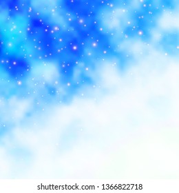 Light BLUE vector texture with beautiful stars. Decorative illustration with stars on abstract template. Best design for your ad, poster, banner.