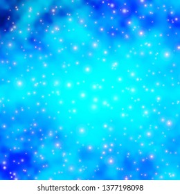 Light BLUE vector texture with beautiful stars. Blur decorative design in simple style with stars. Pattern for wrapping gifts.
