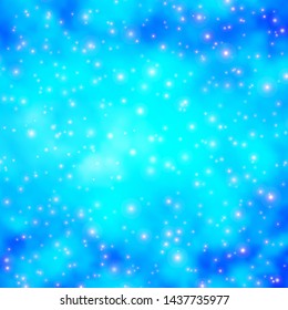 Light BLUE vector texture with beautiful stars. Colorful illustration with abstract gradient stars. Best design for your ad, poster, banner.