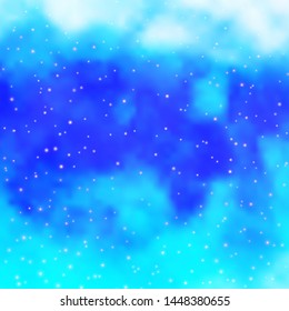 Light BLUE vector texture with beautiful stars. Shining colorful illustration with small and big stars. Theme for cell phones.