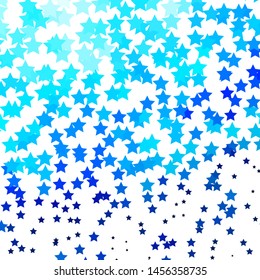 Light BLUE vector texture with beautiful stars. Shining colorful illustration with small and big stars. Pattern for wrapping gifts.