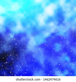 Light BLUE vector texture with beautiful stars. Shining colorful illustration with small and big stars. Best design for your ad, poster, banner.