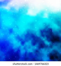 Light BLUE vector texture with beautiful stars. Decorative illustration with stars on abstract template. Theme for cell phones.