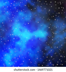 Light BLUE vector texture with beautiful stars. Shining colorful illustration with small and big stars. Best design for your ad, poster, banner.
