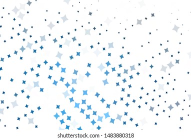Light BLUE vector texture with beautiful stars. Blurred decorative design in simple style with stars. Pattern for astronomy websites.