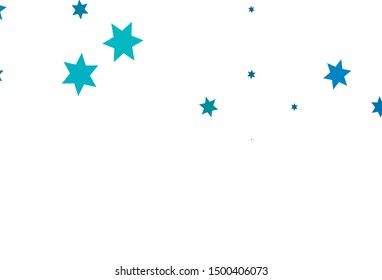 Light BLUE vector texture with beautiful stars. Glitter abstract illustration with colored stars. The pattern can be used for wrapping gifts.