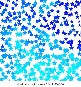 Light BLUE vector texture with beautiful stars. Blur decorative design in simple style with stars. Pattern for wrapping gifts.