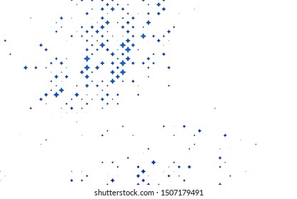 Light BLUE vector texture with beautiful stars. Stars on blurred abstract background with gradient. The pattern can be used for wrapping gifts.